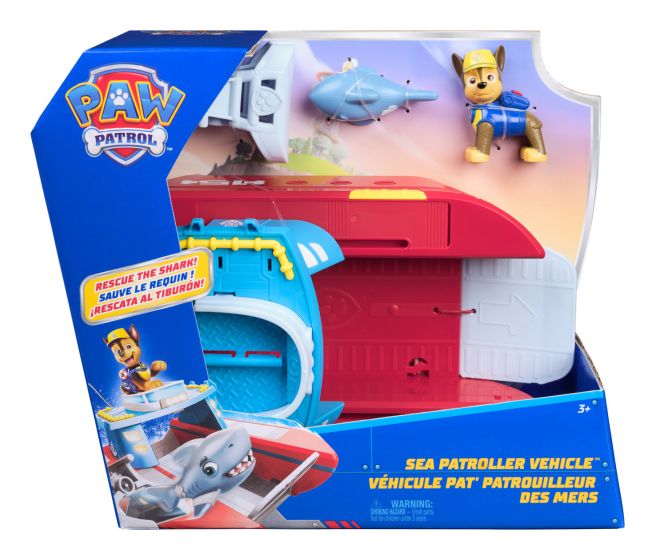 PAW Patrol Sea Patroller Vehicle with Chase and Shark Figure