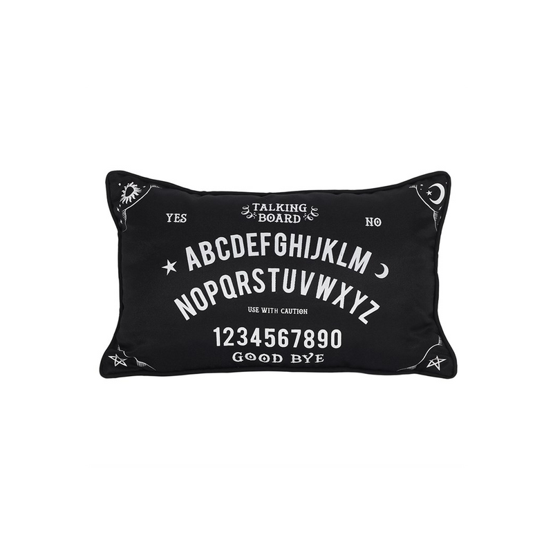 Small Rectangular Black and White Talking Board Cushion