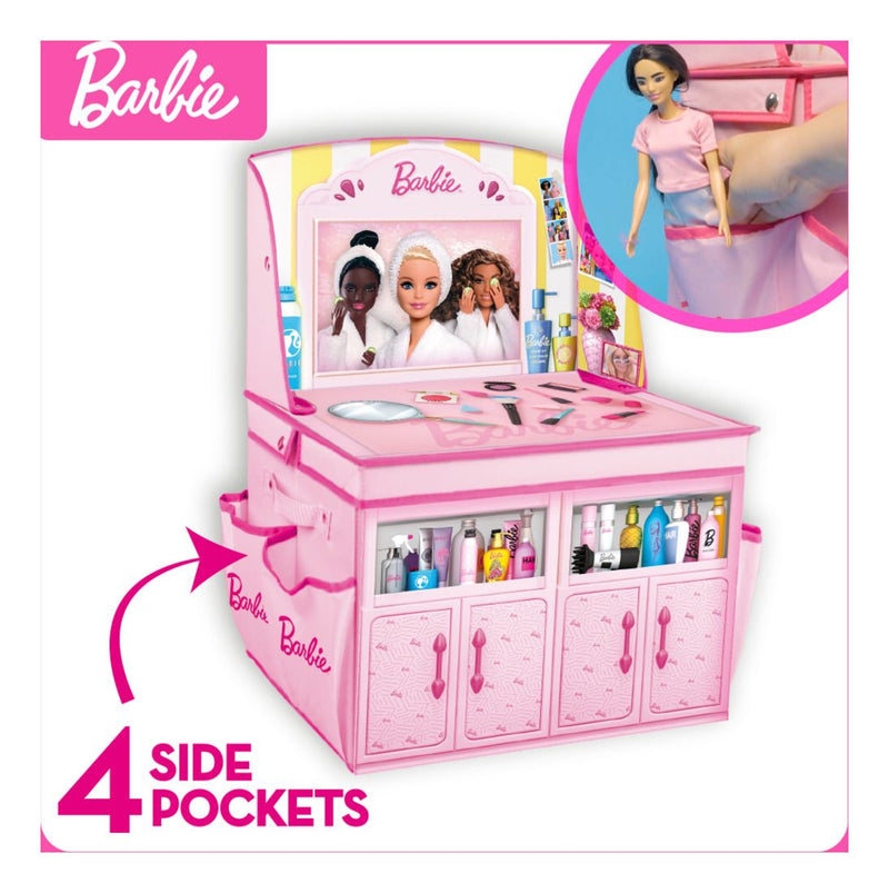 Barbie 2 in 1 Foldable Role Play Vanity Storage - Image