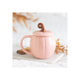 Pink Curly Pumpkin Lidded Mug