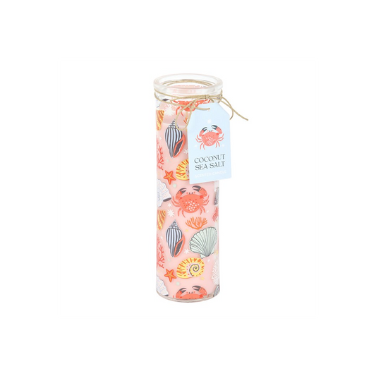 Pastel Shell Print Coconut & Sea Salt Tube Candle, alternate view