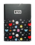 BT21 A4 Elasticated Folder with Three Internal Flaps