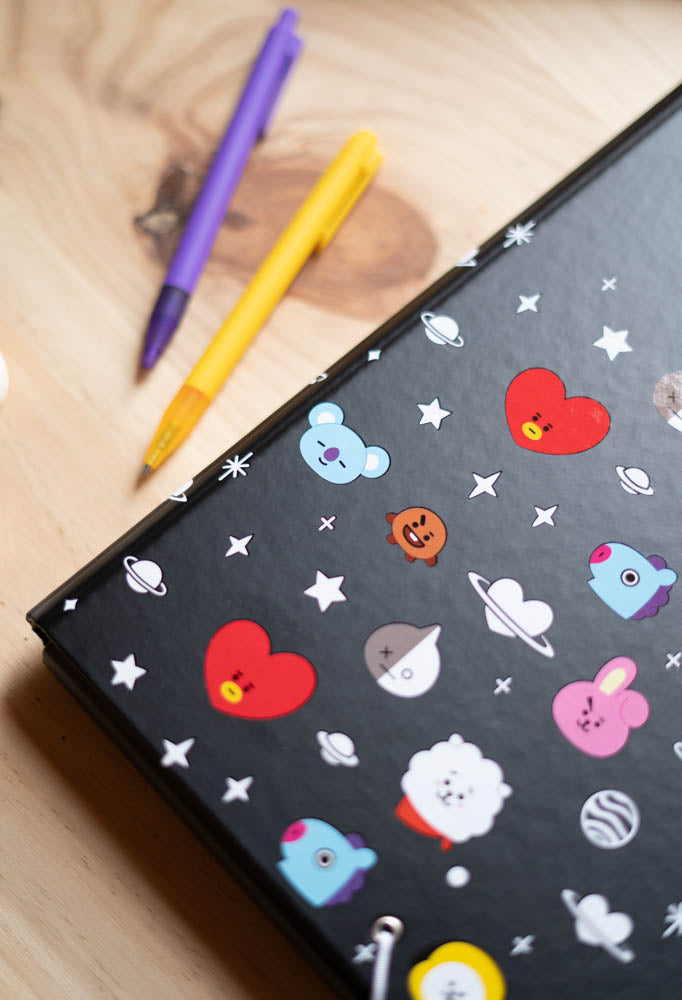BT21 A4 Elasticated Folder with Three Internal Flaps design detail
