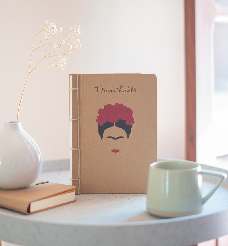 Frida Kahlo Ecofriendly Hardcover A5 Notebook close up detail
