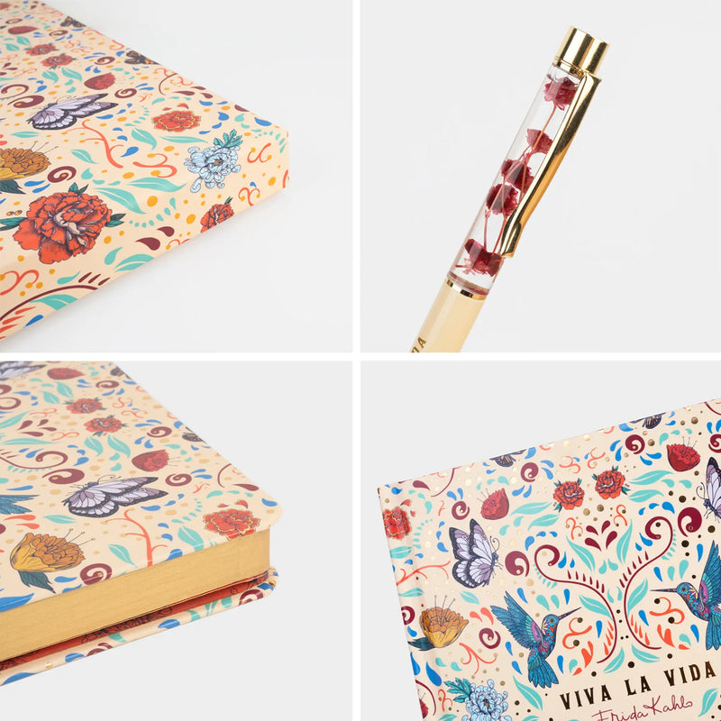 Frida Kahlo Premium A5 Notebook Set with Pen close up detail