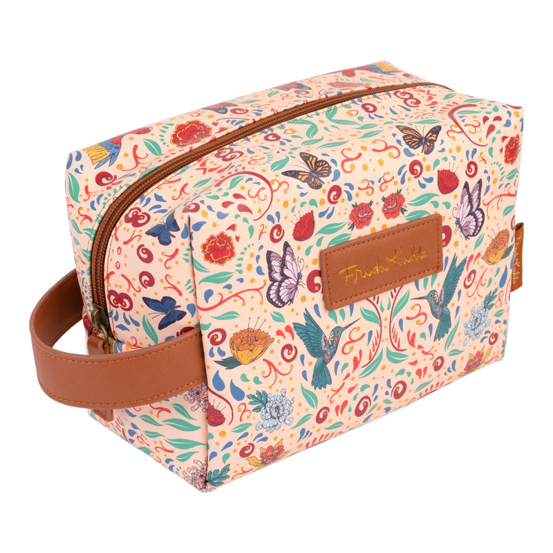 Frida Kahlo Round Toiletry Bag side angle