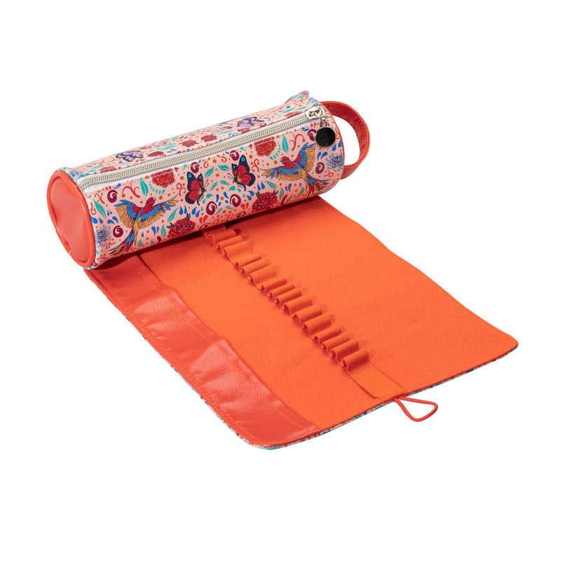 Frida Kahlo Viva La Vida Roll-Up Pencil Case side angle