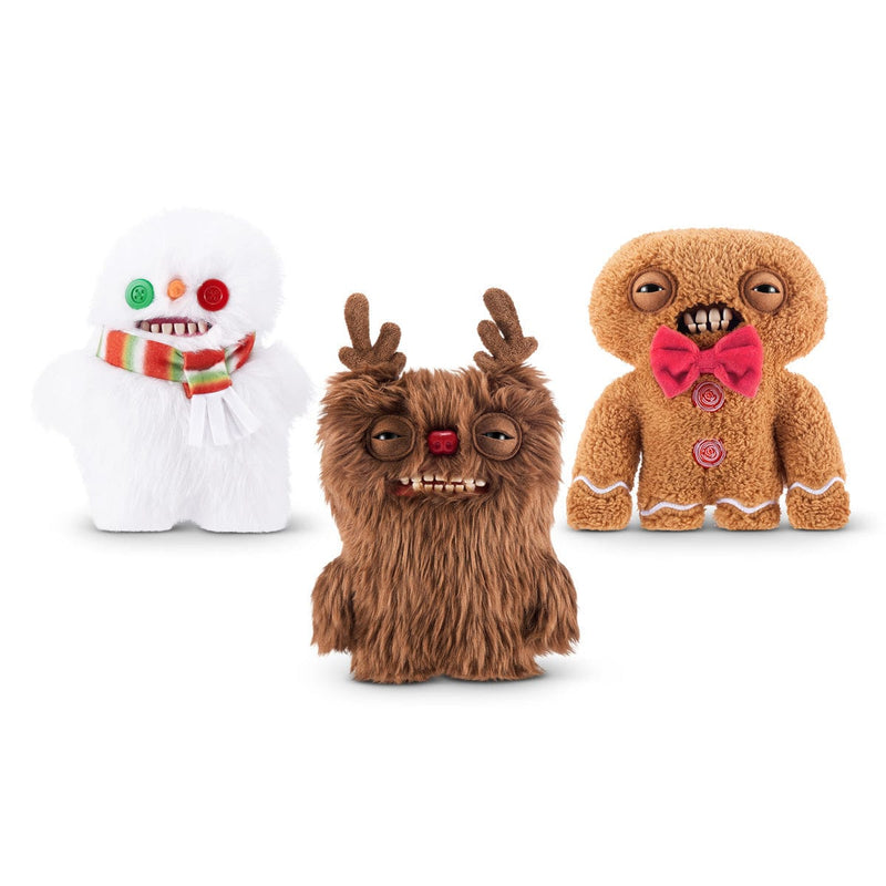 Fuggler Festive Fuggs Snowman/Gingerbread Man/Reindeer 9 Plush Assortment