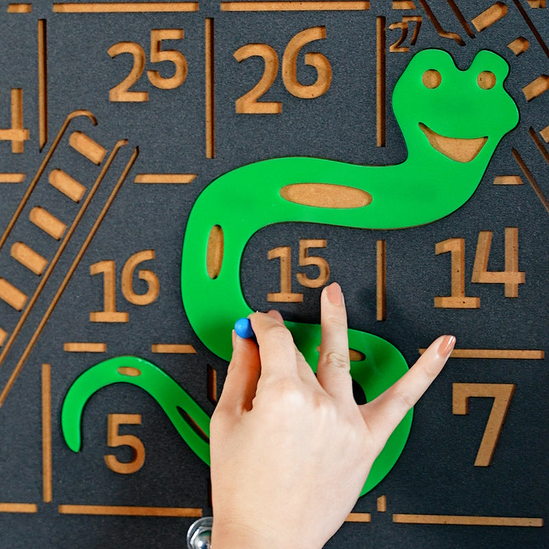 Giant Snakes and Ladders Game Board, close-up detail