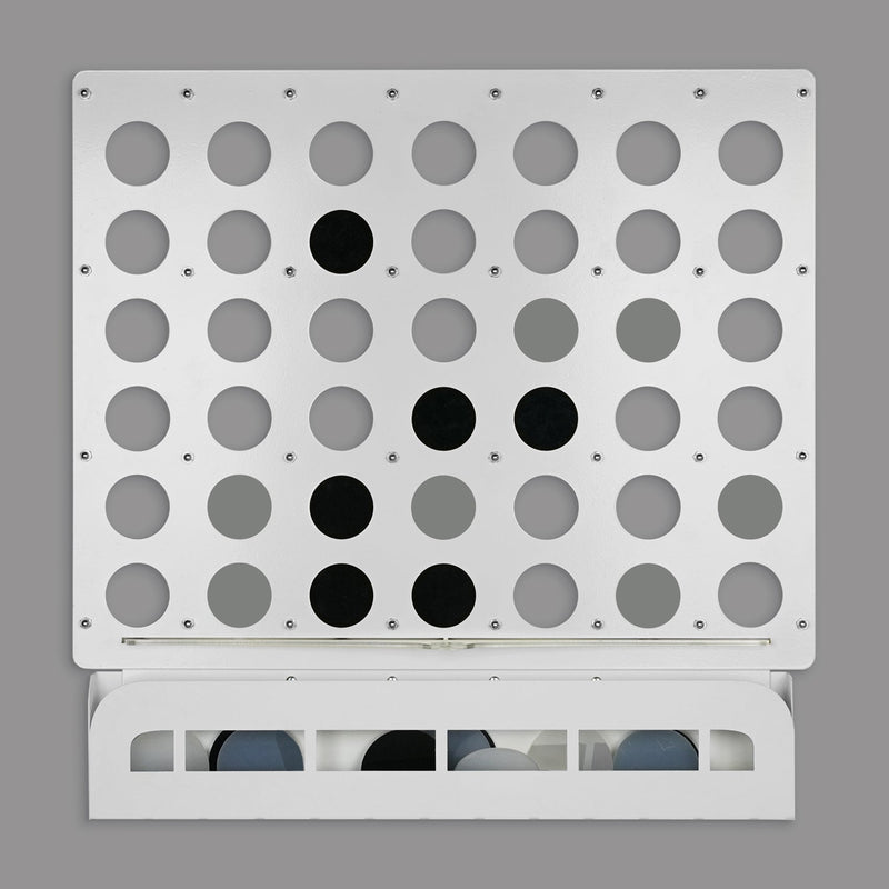 White Four in a Row Wall Game, alternate view