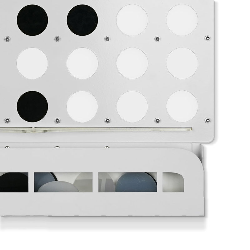 White Four in a Row Wall Game, side angle