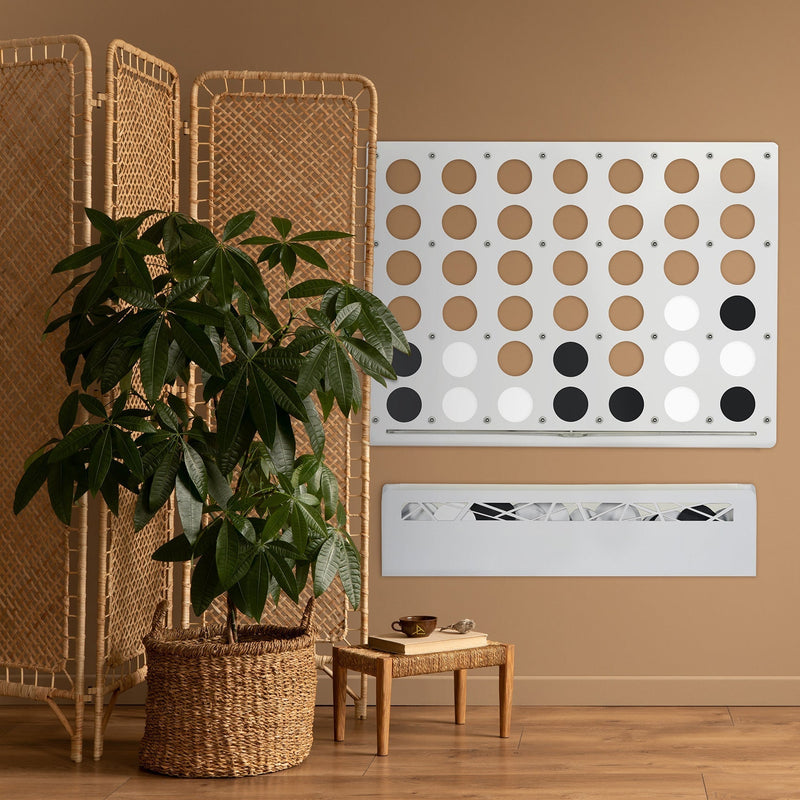 White Giant Four in a Row Wall Game, rear view