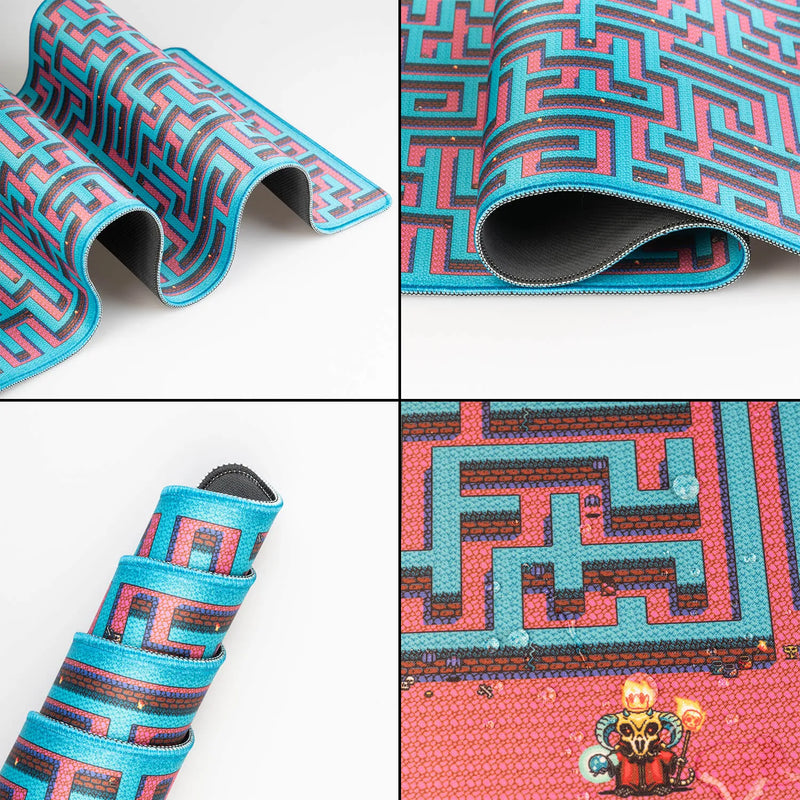 Gameration Maze XL Mouse Mat 80 x 35cm Non-Slip Base side angle