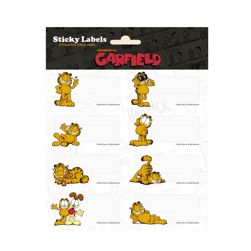 Garfield Glossy Self-Adhesive Labels Pack of 16