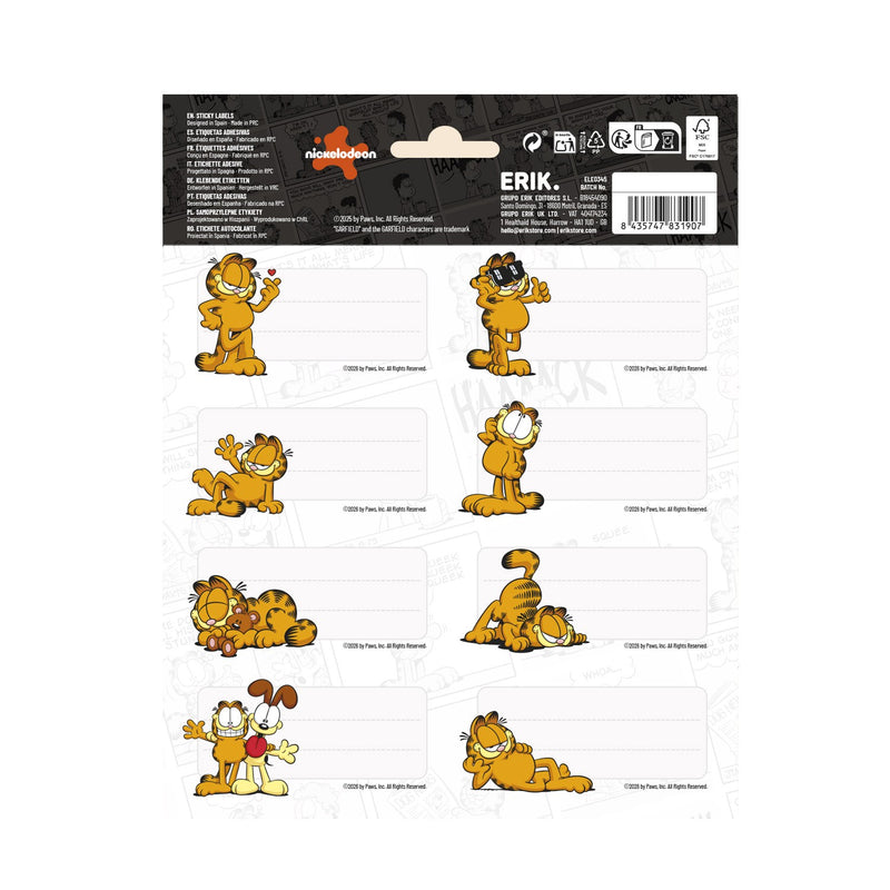 Garfield Glossy Self-Adhesive Labels Pack of 16 alternate view