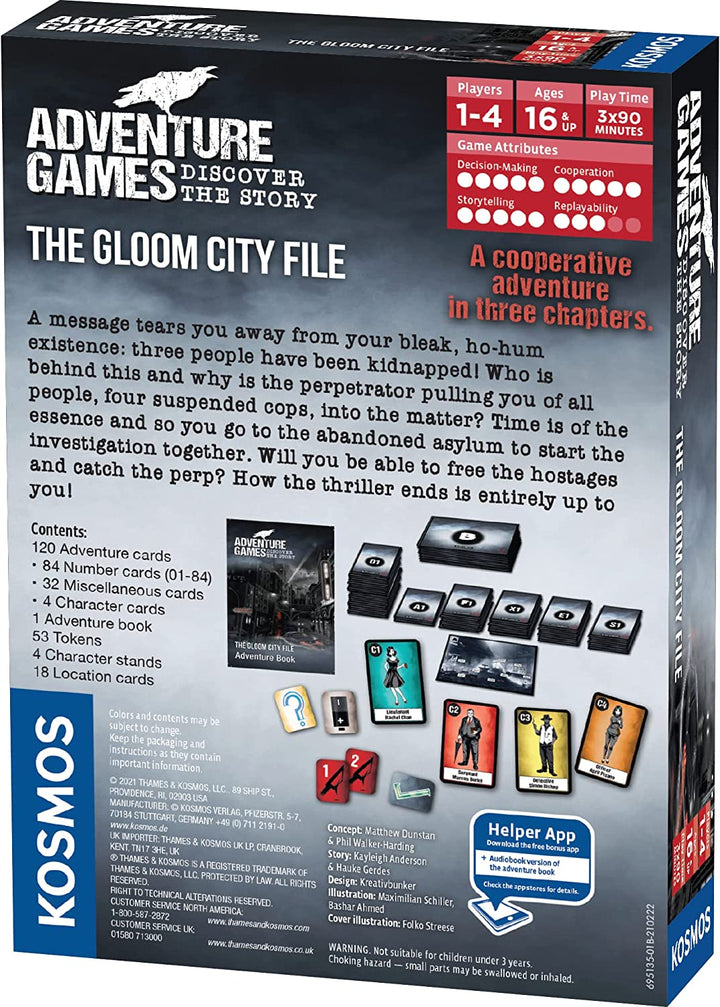 Adventure Games The Gloom City File Board Game
