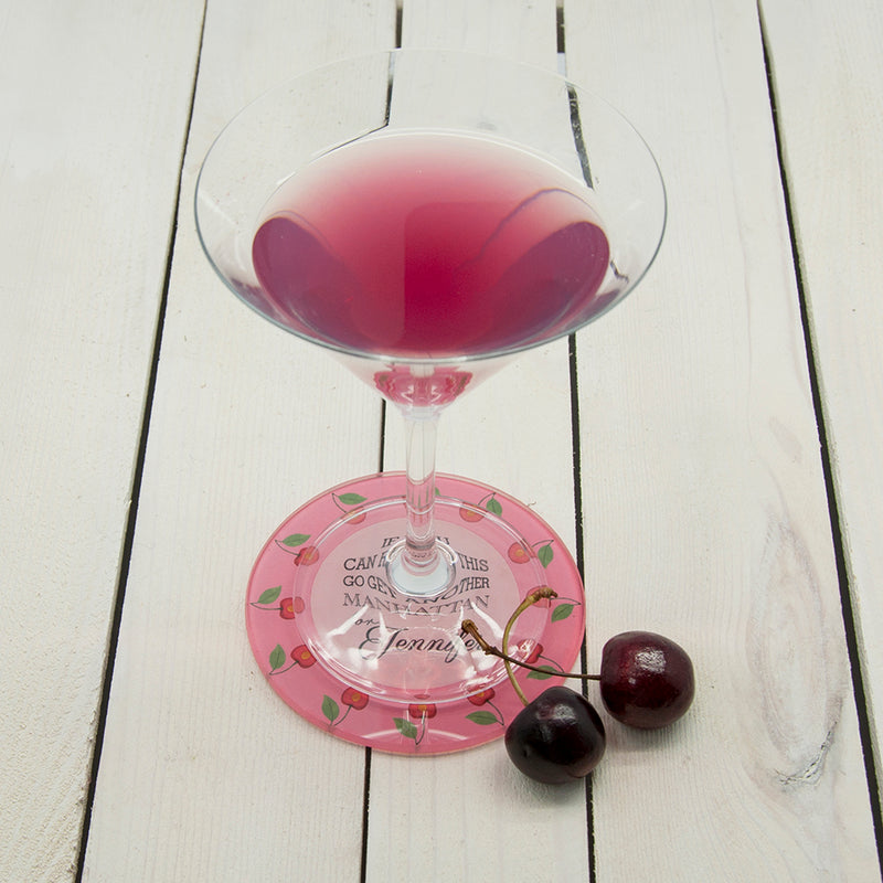 Personalised Get Me A Cocktail! Round Glass Coaster