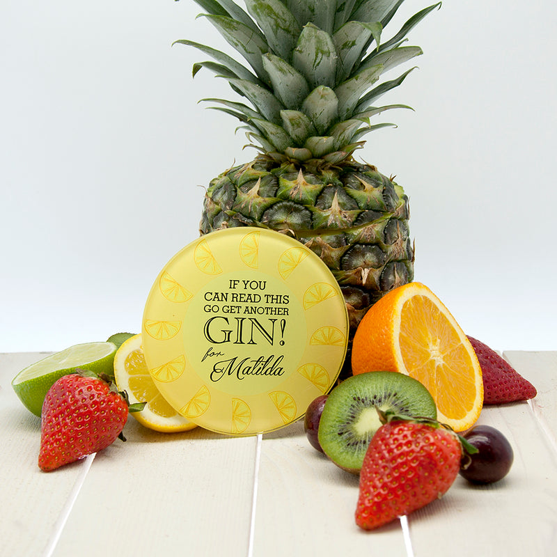 Personalised Get Me A Cocktail! Round Glass Coaster