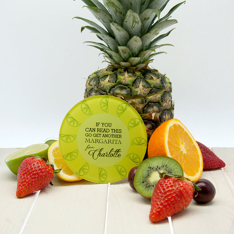 Personalised Get Me A Cocktail! Round Glass Coaster