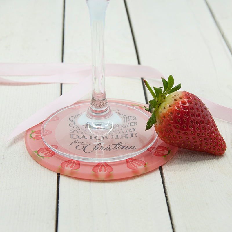 Personalised Get Me A Cocktail! Round Glass Coaster