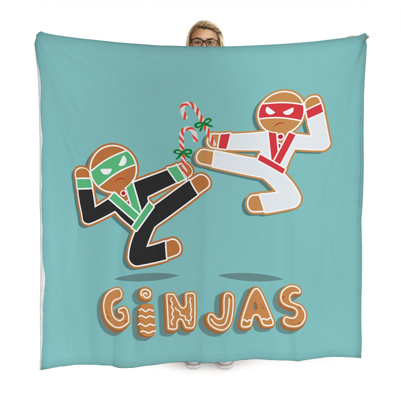 Ginja-bread Men - Xmas - Fleece Blanket collectible from https://britishmade.gifts/