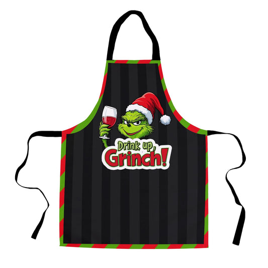 Grinch Drinks - Adult Apron collectible from https://britishmade.gifts/