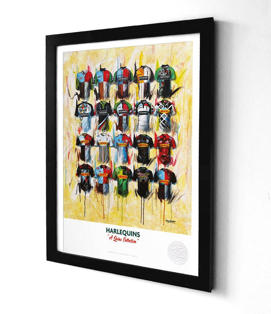 Harlequins Shirts A3 collectible from Terry Kneeshaw Art
