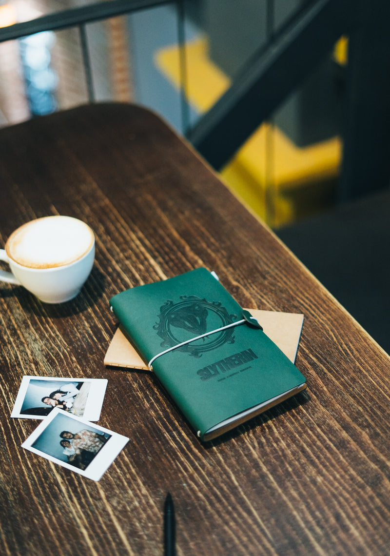 Harry Potter Slytherin Travel Journal design detail