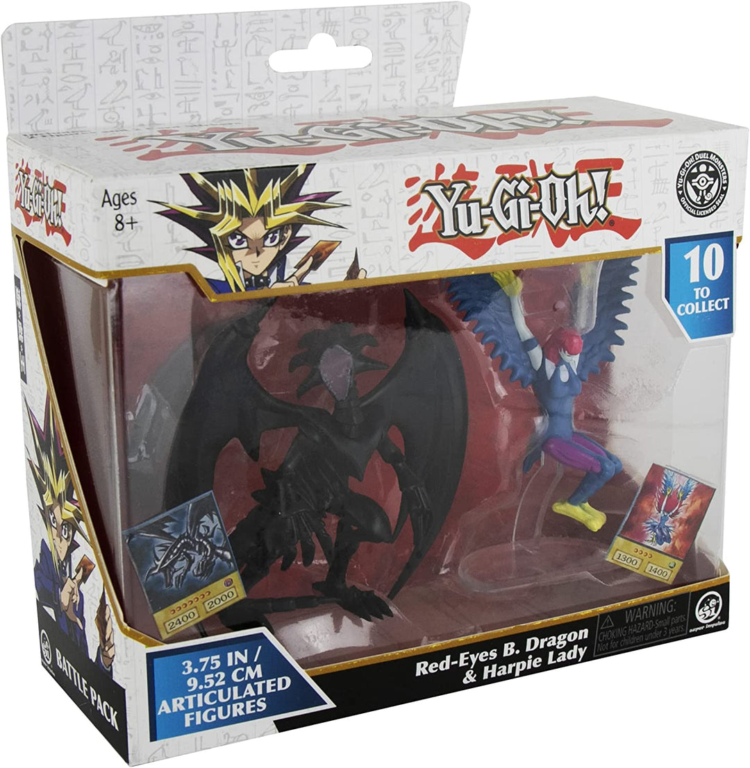 Yu-Gi-Oh 3.75" Red-Eyes Black Dragon & Harpie Lady Figure Set