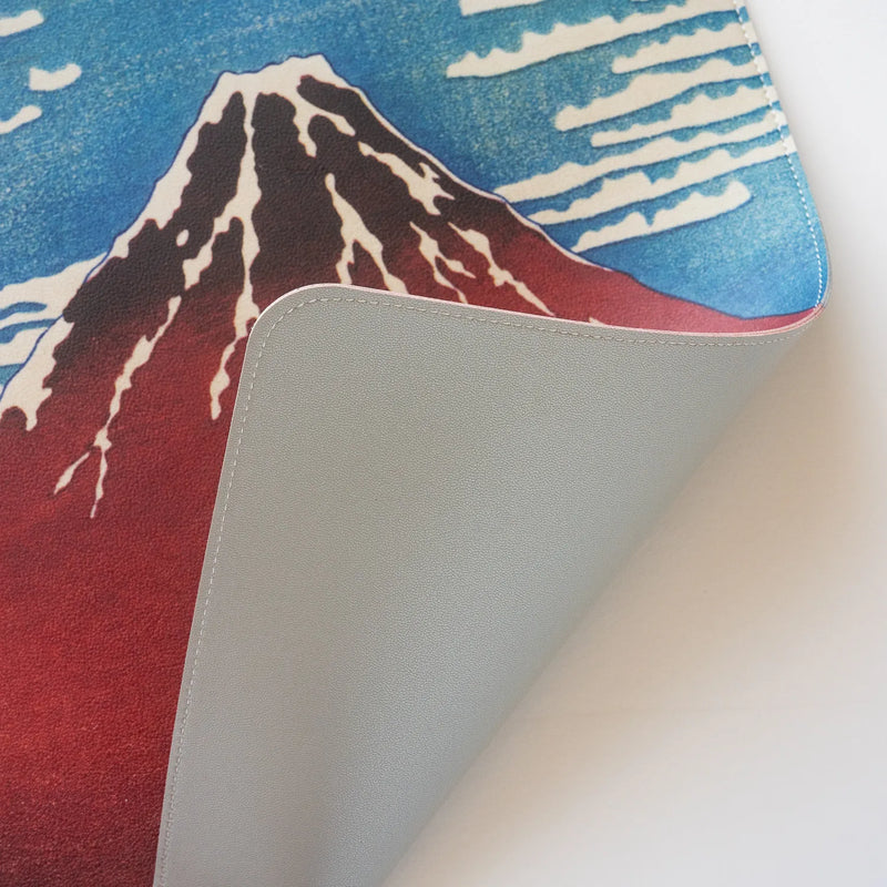 Hokusai Vegan Leather XL Mouse Mat Desk Pad 35 x 60 cm side angle
