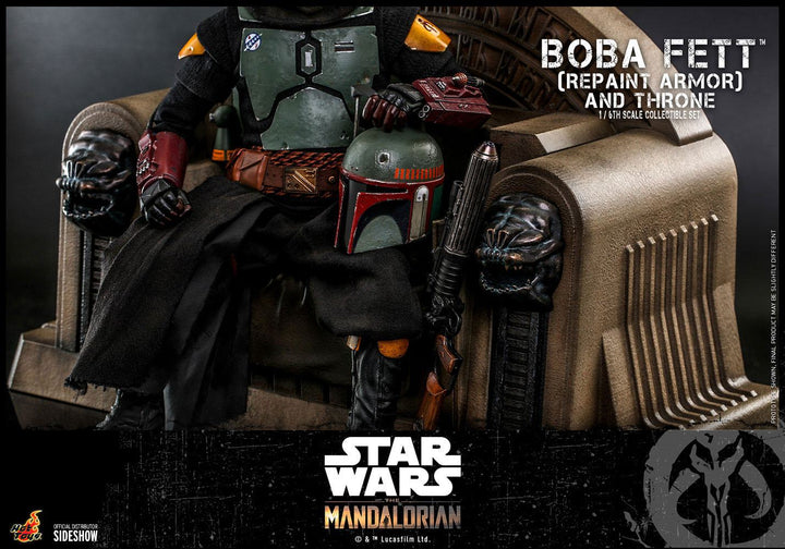 Hot Toys The Mandalorian Boba Fett (Repaint Armor) and Throne 1/6th Scale Figure Set