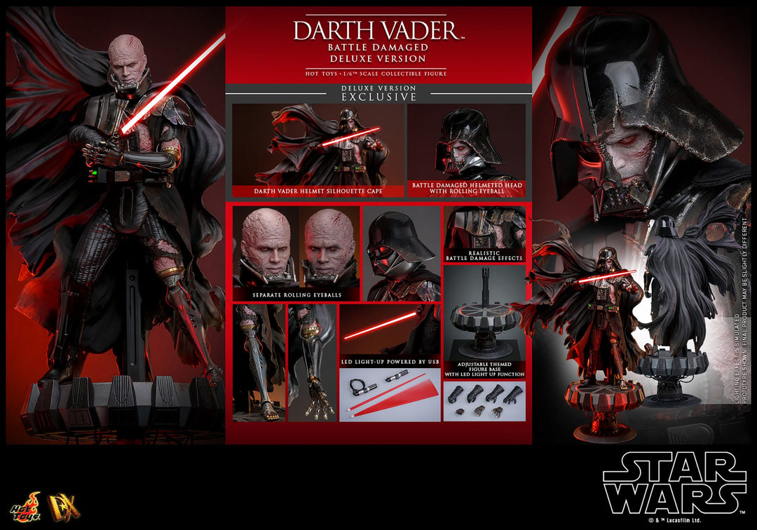 Hot Toys Star Wars Darth Vader (Battle Damaged) Deluxe 1/6th Scale Figure