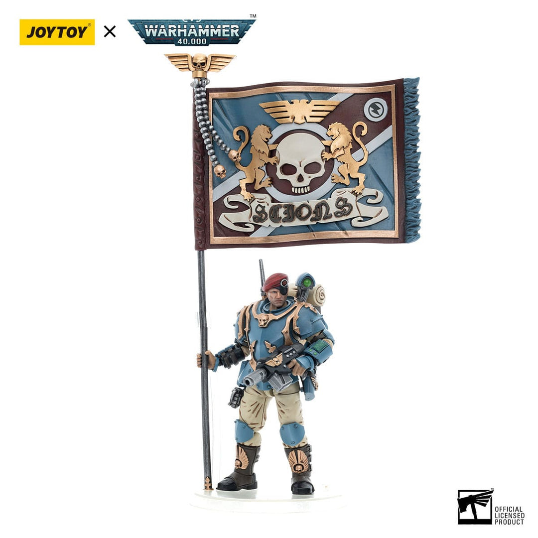 JoyToy Banner Bearer 55th Kappic Eagles Warhammer 40K Astra Militarum Tempestus Scions 1/18 Scale Action Figure