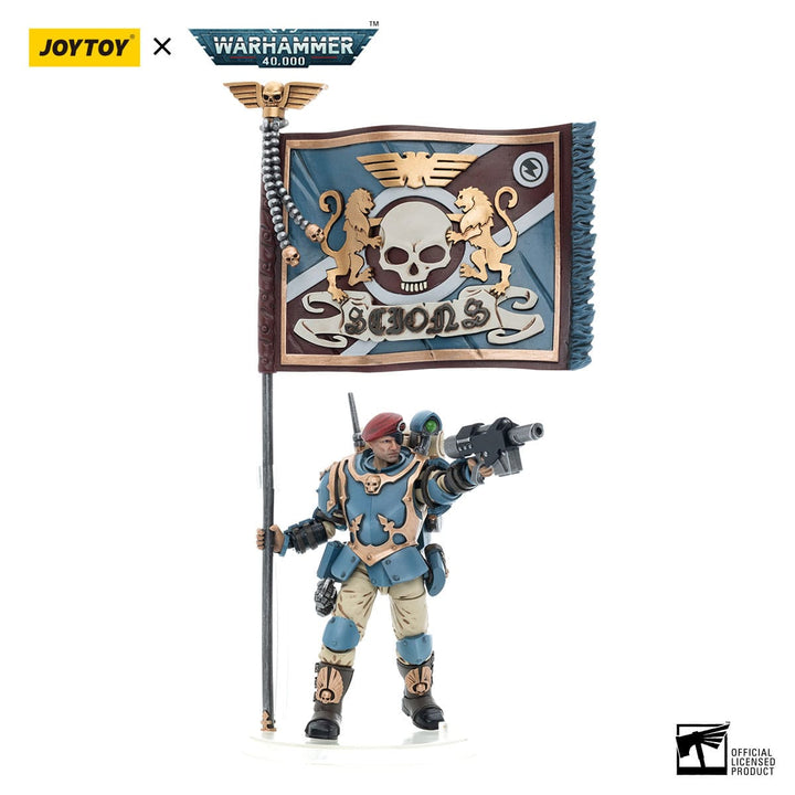 JoyToy Banner Bearer 55th Kappic Eagles Warhammer 40K Astra Militarum Tempestus Scions 1/18 Scale Action Figure