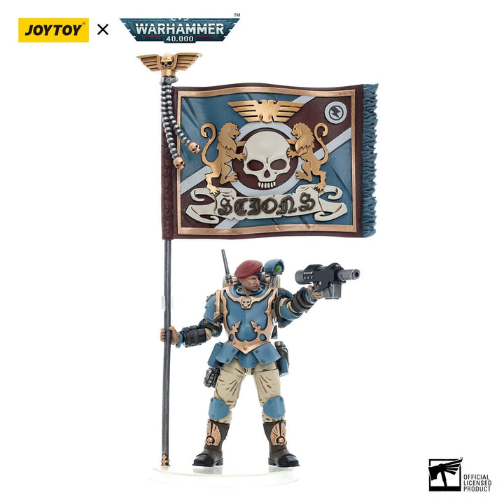 JoyToy Banner Bearer 55th Kappic Eagles Warhammer 40K Astra Militarum Tempestus Scions 1/18 Scale Action Figure