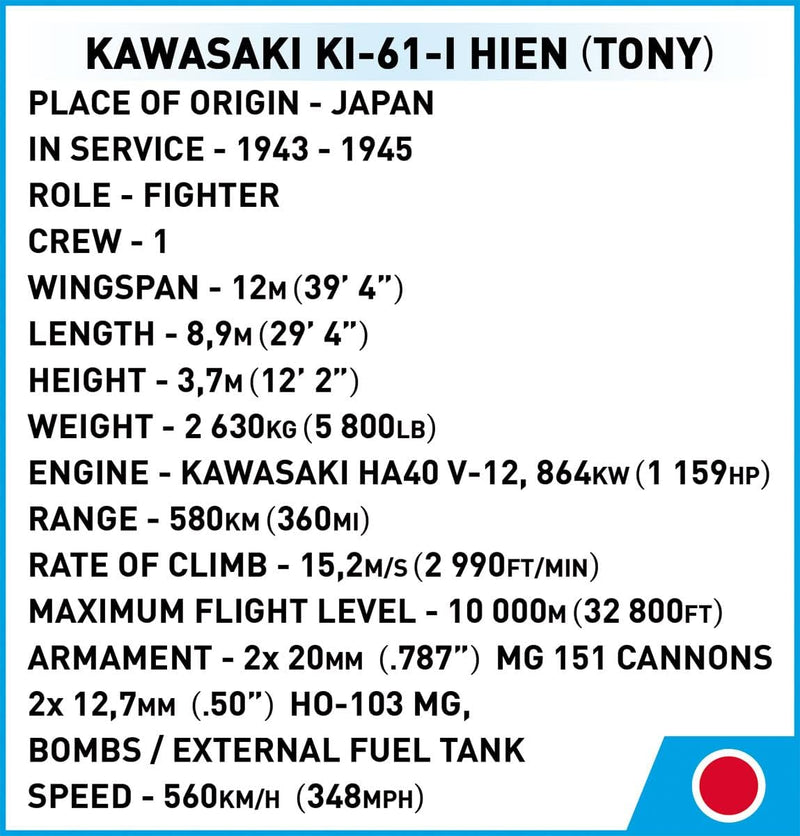 Cobi World War II KAWASAJU JU-61-I HIEN (324 Pieces)