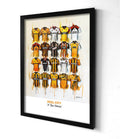 Hull City FC Shirts - A2 Signed Limited Edition Prints, side angle