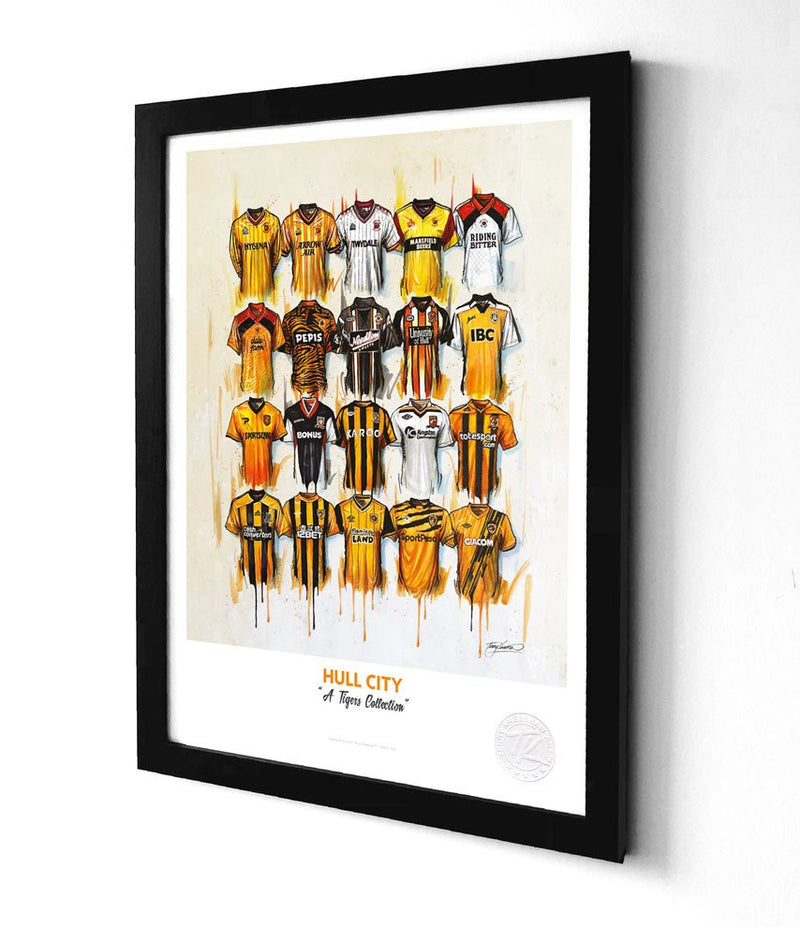 Hull City FC Shirts A3 collectible from Terry Kneeshaw Art