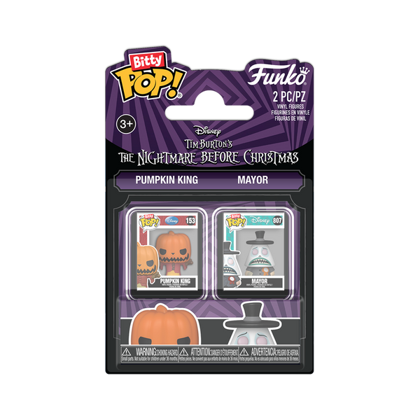 Pumpkin King and Mayor The Nightmare Before Christmas Funko Bitty Pop! 2 Pack