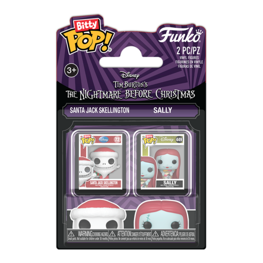 Santa Jack Skellington and Sally The Nightmare Before Christmas Funko Bitty Pop! 2 Pack