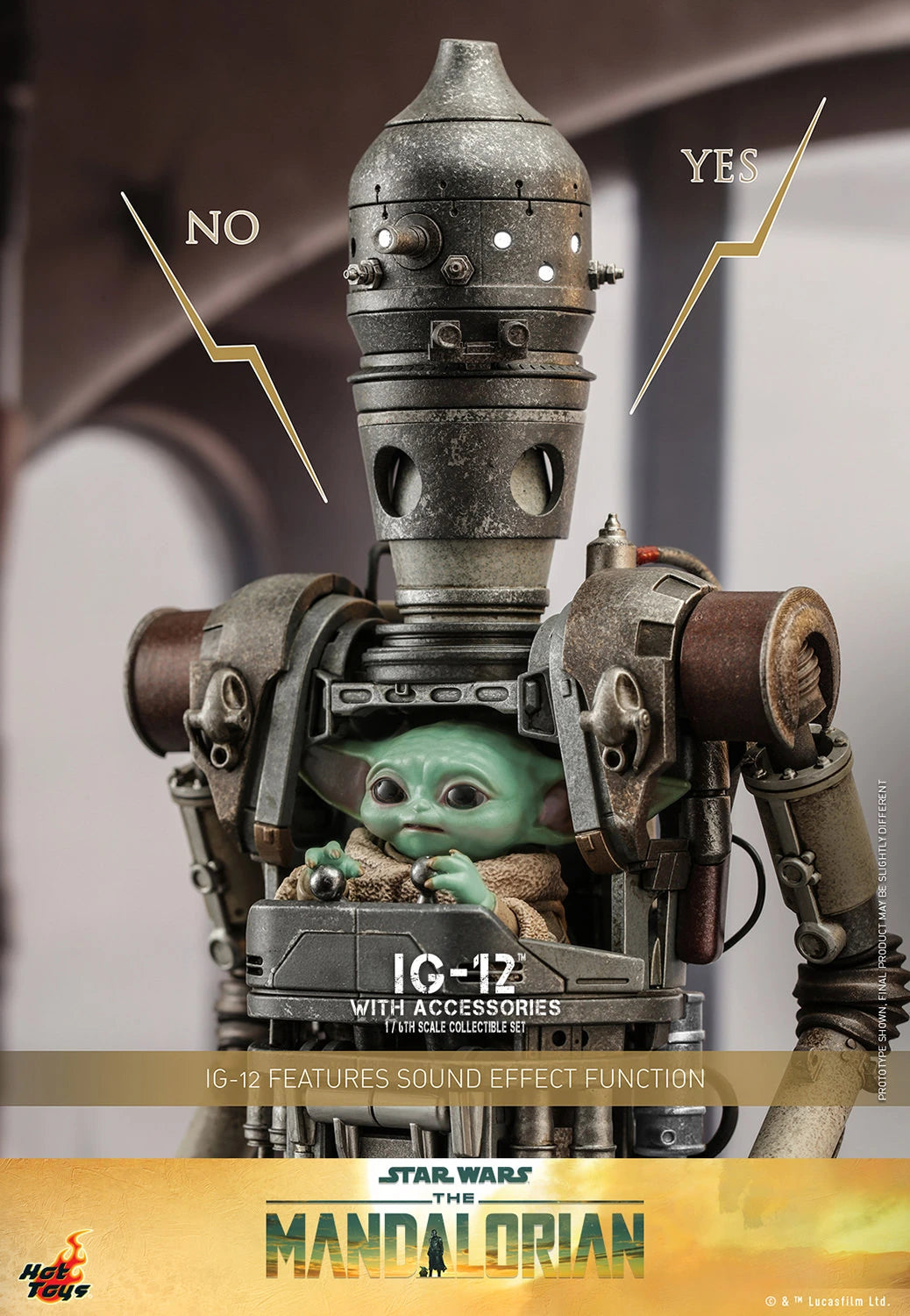 Hot Toys 1/6th Scale The Mandalorian  IG-12 and Grogu with Accessories Figure Set