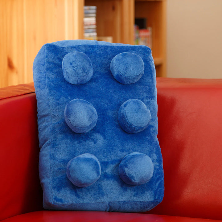 Blue Retro Building Brick Cushion (Personalisable)