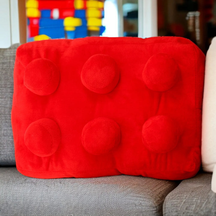 Red Retro Building Brick Cushion (Personalisable)