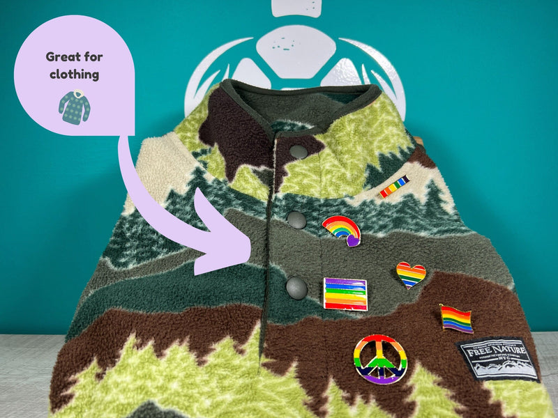Rainbow Pride Badges Gift Set, rear view