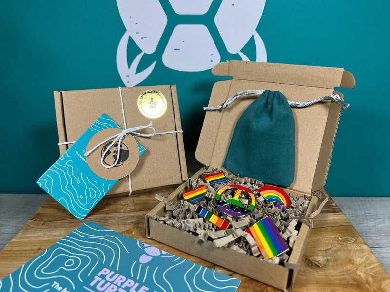 Rainbow Pride Badges Gift Set collectible from Purple Turtle Co