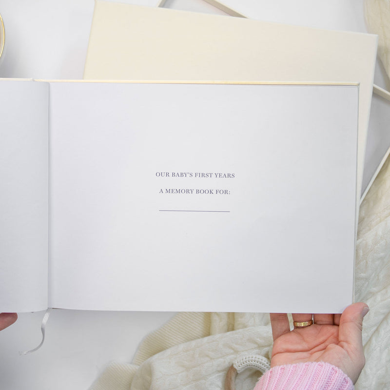 LUXURY BABY MEMORY BOOK, rear view