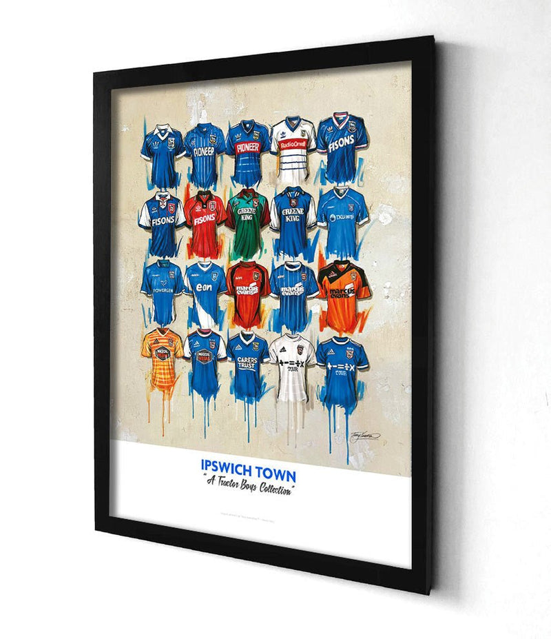 Ipswich Town FC Shirts - A2 Limited Edition Prints, side angle