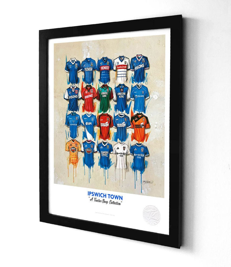 Ipswich Town FC Shirts A3 collectible from Terry Kneeshaw Art