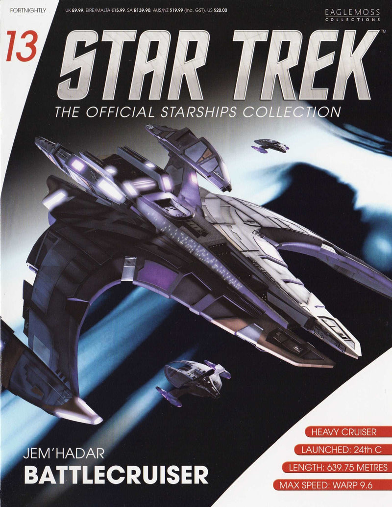 Jem'Hadar Battlecruiser Model Die Cast Ship (Eaglemoss / Star Trek), in display