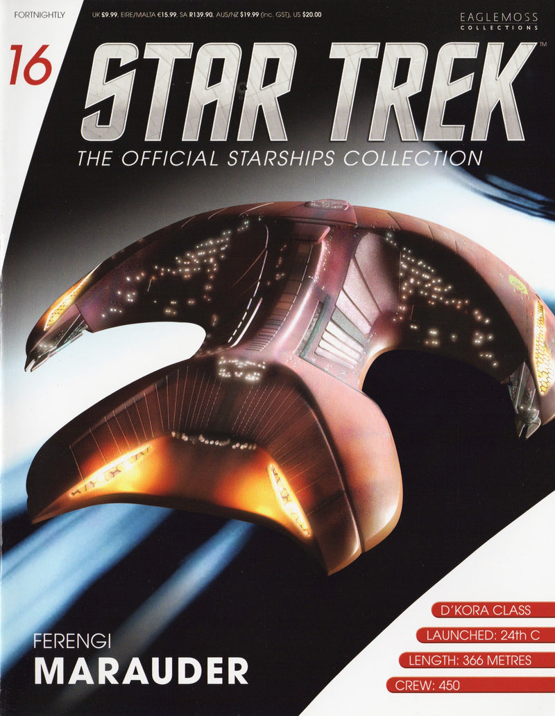 Ferengi Marauder Model Die Cast Ship (Eaglemoss / Star Trek), rear view